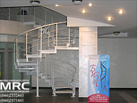 Spiral metalic staircase in business centre