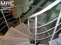 Metalic stages and baluster of spiral staircase