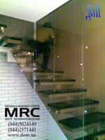 Setting of Stair with baluster glass 