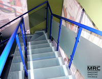 Glass stairs and glass baluster of staircase