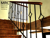 Forged baluster with oak railing