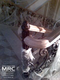 Editing of staircase with the forged baluster in Klovskom palace