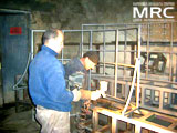 Coverage of metallic framework the powder-like painting